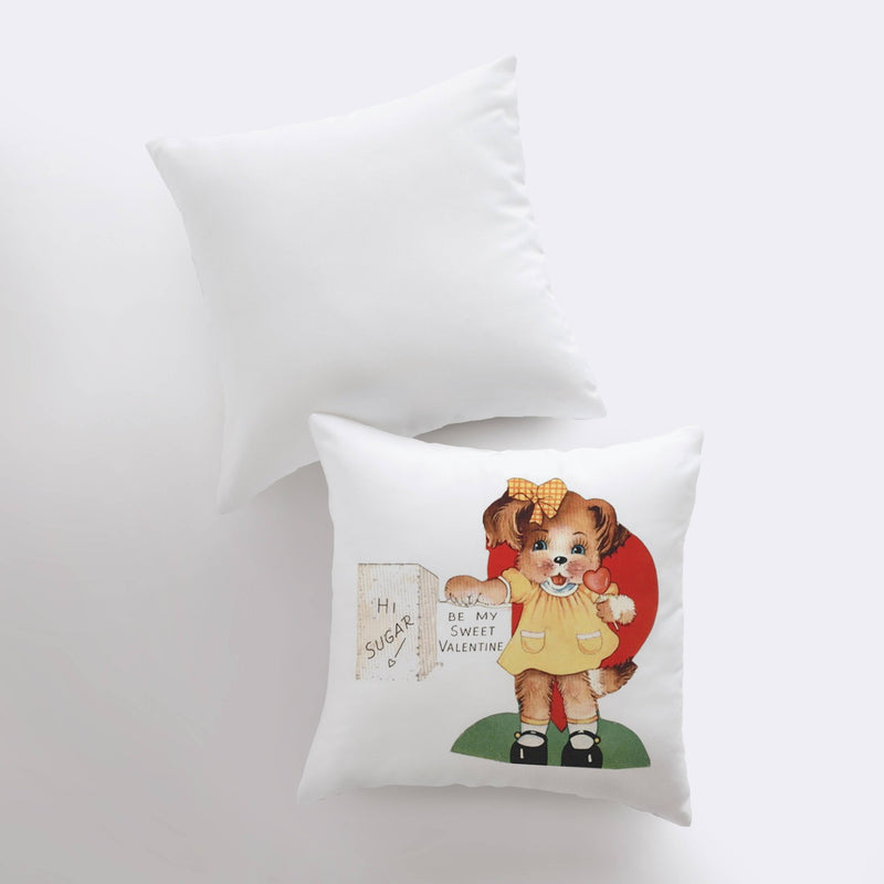 Hi Sugar Be my Vintage Valentines | Pillow Cover | Throw Pillow |