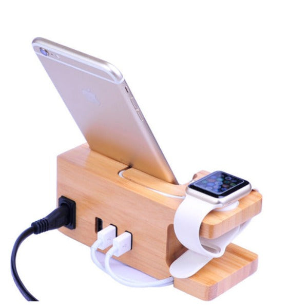 Bamboo Wooden Charging Station Stand