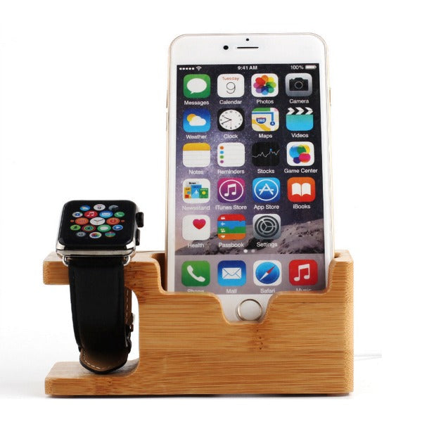 Bamboo Wooden Charging Station Stand